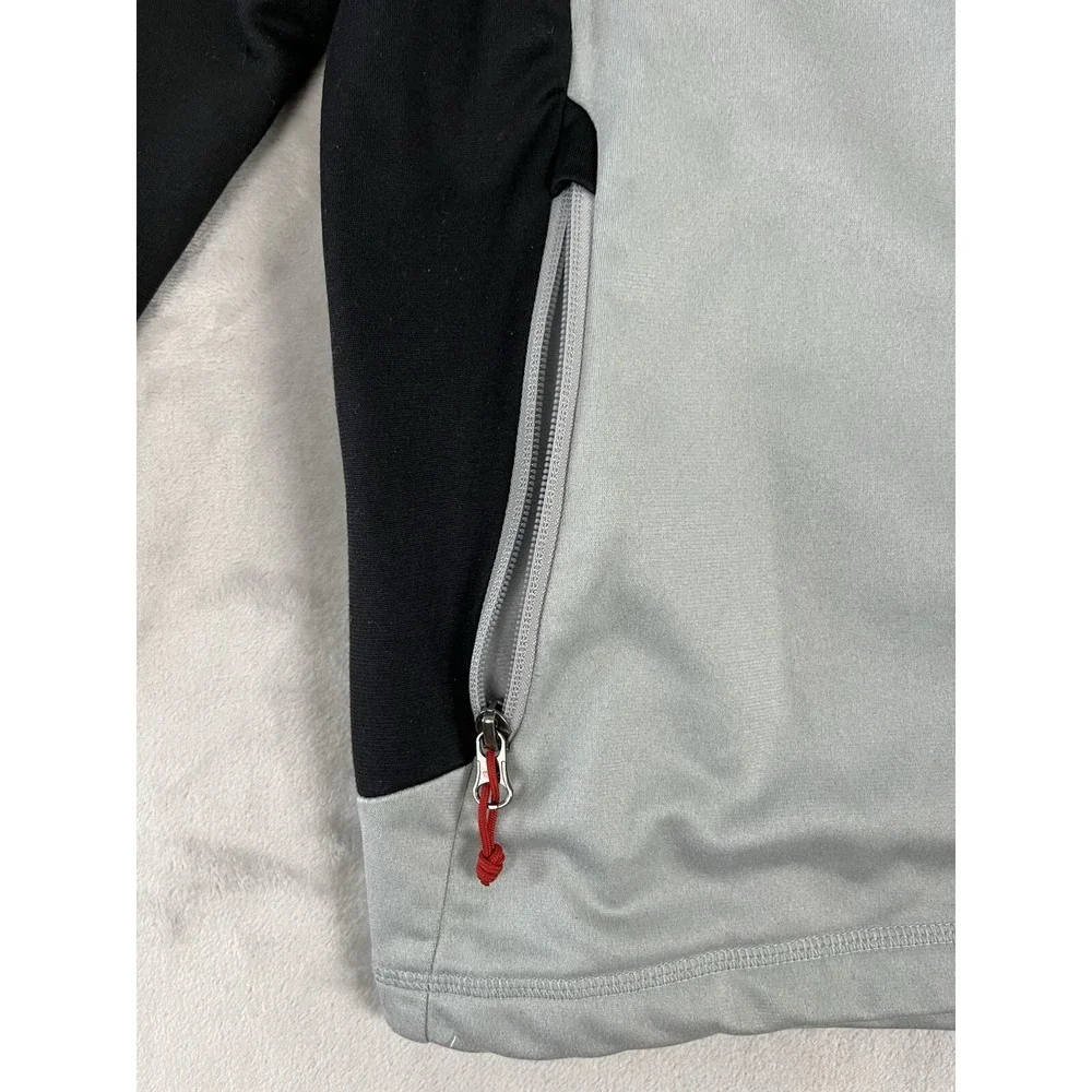 The North Face Jacket Men Small Gray Fleece Full Zip Mock Neck Pockets Outdoors